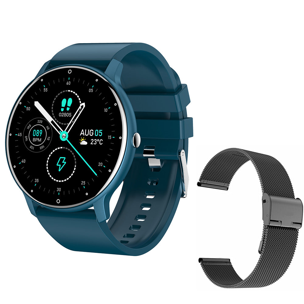 Smart Watch Round Screen Fitness Tracker with Call, Heart Rate, Sleep, Weather, and Sports Monitoring, Wearable Device