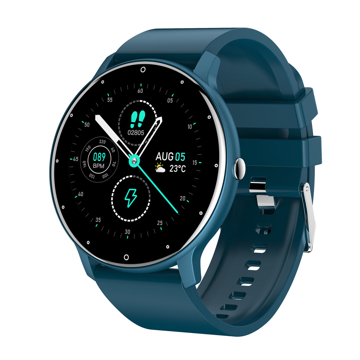 Smart Watch Round Screen Fitness Tracker with Call, Heart Rate, Sleep, Weather, and Sports Monitoring, Wearable Device