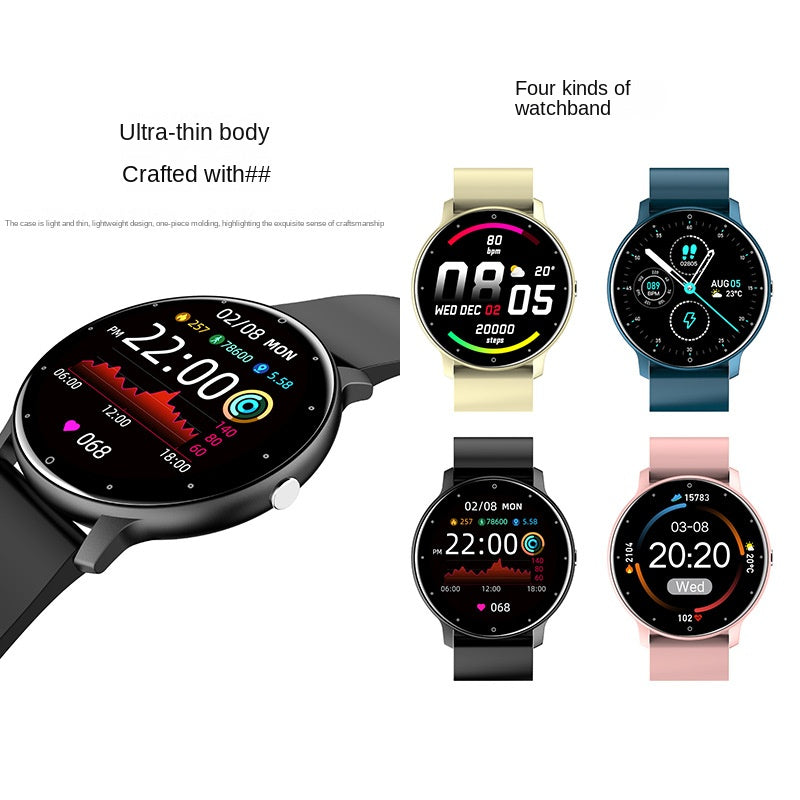 Smart Watch Round Screen Fitness Tracker with Call, Heart Rate, Sleep, Weather, and Sports Monitoring, Wearable Device