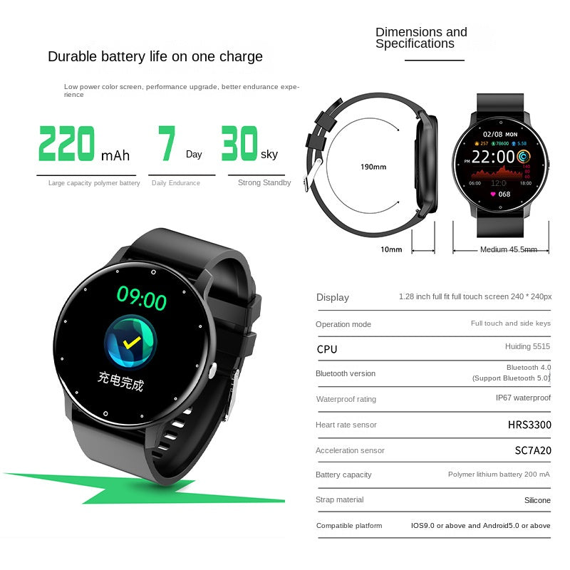 Smart Watch Round Screen Fitness Tracker with Call, Heart Rate, Sleep, Weather, and Sports Monitoring, Wearable Device