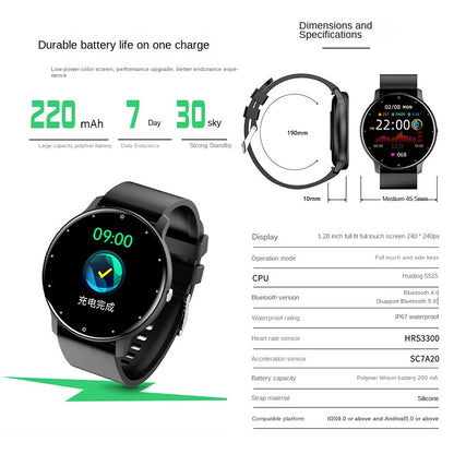 Smart Watch Round Screen Fitness Tracker with Call, Heart Rate, Sleep, Weather, and Sports Monitoring, Wearable Device