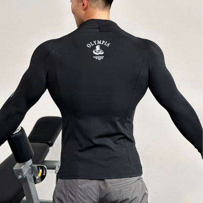 Tech Series Sport Fitness Wear Cycling Jersey Men's Running Long Sleeve Compression Shirt High Elastic Quick-Dry Top Training