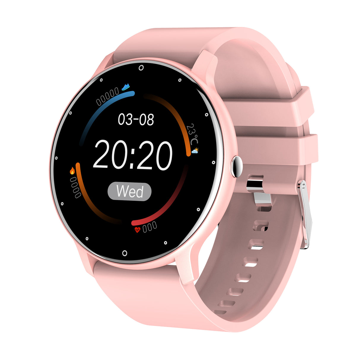 Smart Watch Round Screen Fitness Tracker with Call, Heart Rate, Sleep, Weather, and Sports Monitoring, Wearable Device