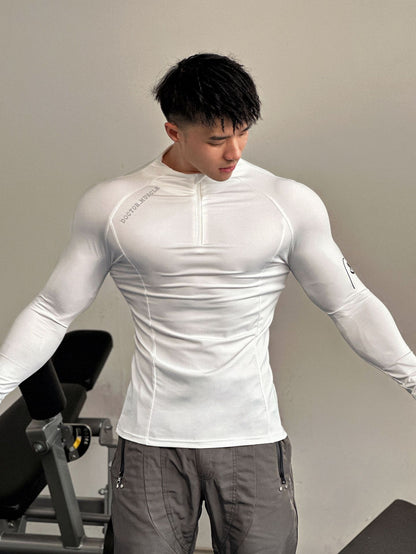Tech Series Sport Fitness Wear Cycling Jersey Men's Running Long Sleeve Compression Shirt High Elastic Quick-Dry Top Training