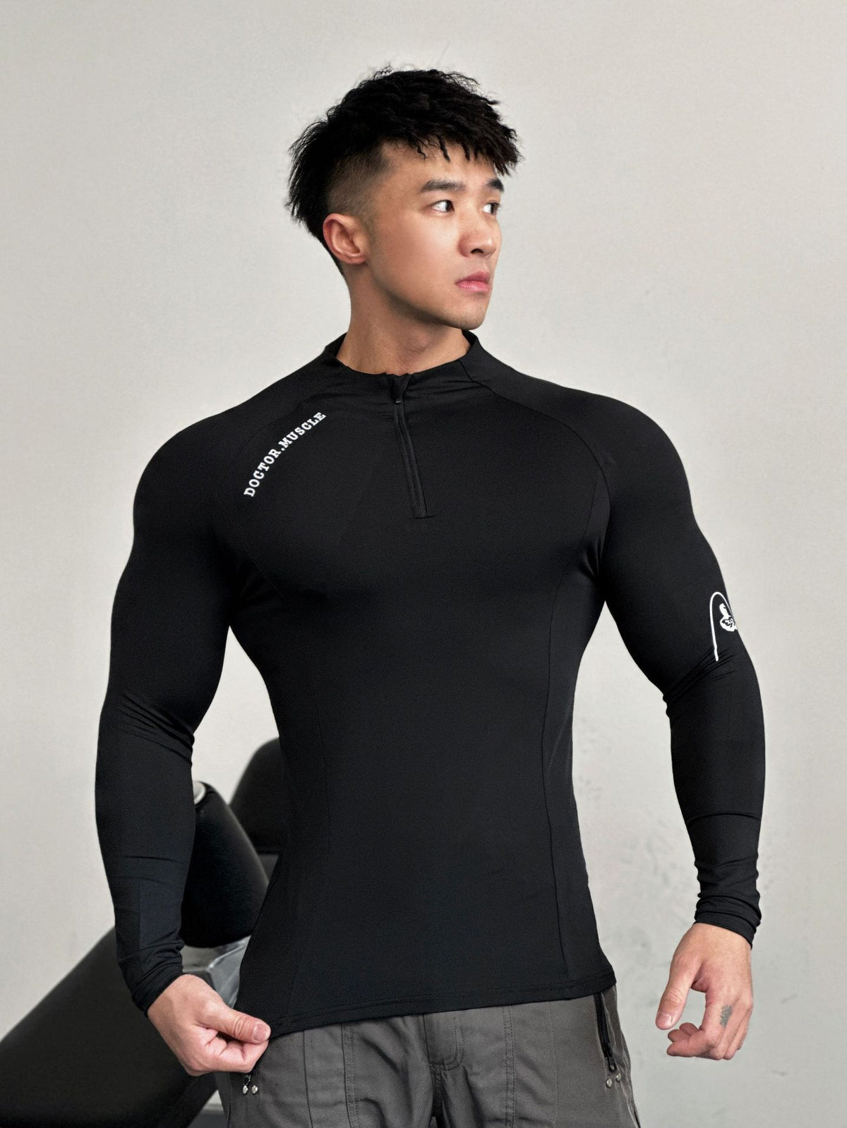 Tech Series Sport Fitness Wear Cycling Jersey Men's Running Long Sleeve Compression Shirt High Elastic Quick-Dry Top Training