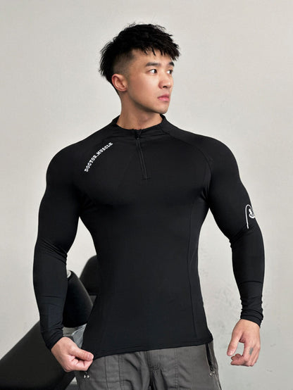 Tech Series Sport Fitness Wear Cycling Jersey Men's Running Long Sleeve Compression Shirt High Elastic Quick-Dry Top Training