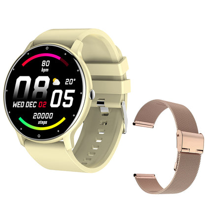 Smart Watch Round Screen Fitness Tracker with Call, Heart Rate, Sleep, Weather, and Sports Monitoring, Wearable Device