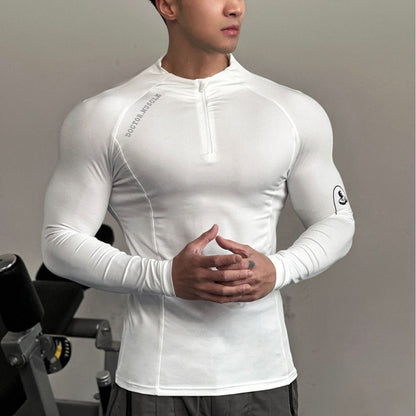 Tech Series Sport Fitness Wear Cycling Jersey Men's Running Long Sleeve Compression Shirt High Elastic Quick-Dry Top Training