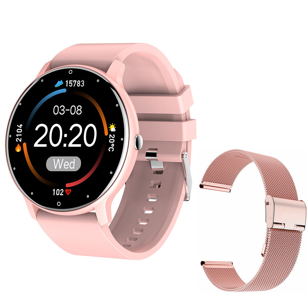 Smart Watch Round Screen Fitness Tracker with Call, Heart Rate, Sleep, Weather, and Sports Monitoring, Wearable Device
