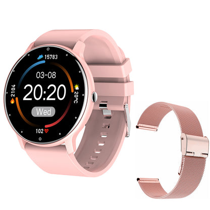 Smart Watch Round Screen Fitness Tracker with Call, Heart Rate, Sleep, Weather, and Sports Monitoring, Wearable Device